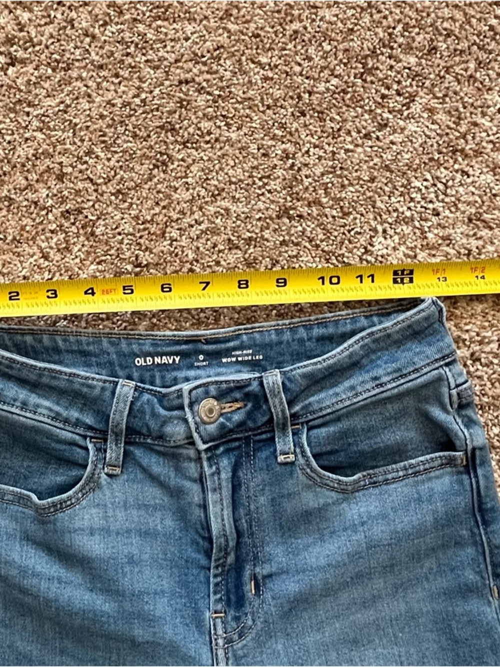 Old Navy Women's High-Rise WOW Wide-Leg Jeans Sz 0 Short - Picture 4 of 9